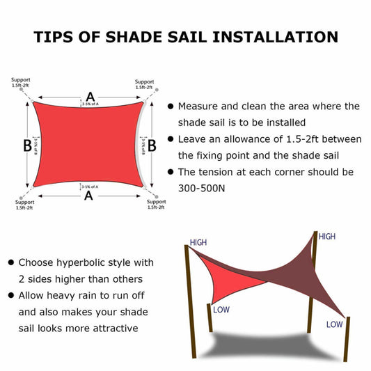 10'X10' スカーレット HDPE サンシェードセイル